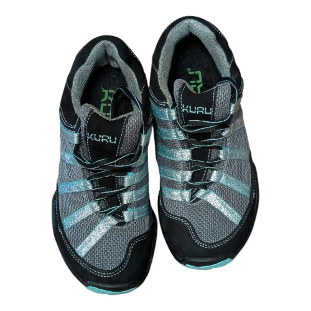 KURU Chicane Women's Trail Hiking Shoes black and aqua glitter lace up size 6.5 - Picture 8 of 8